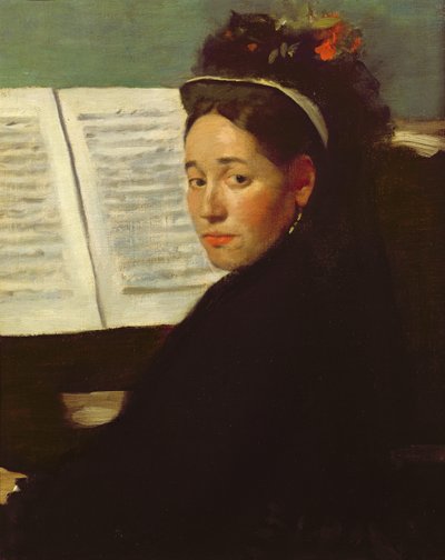 Mademoiselle Marie Dihau (1843-1935) al piano, c.1869-72 de Edgar Degas